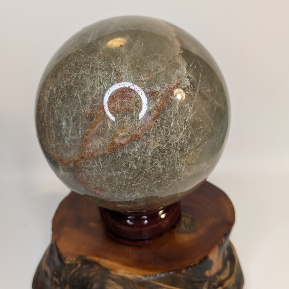 🔮XXL green rutile sphere